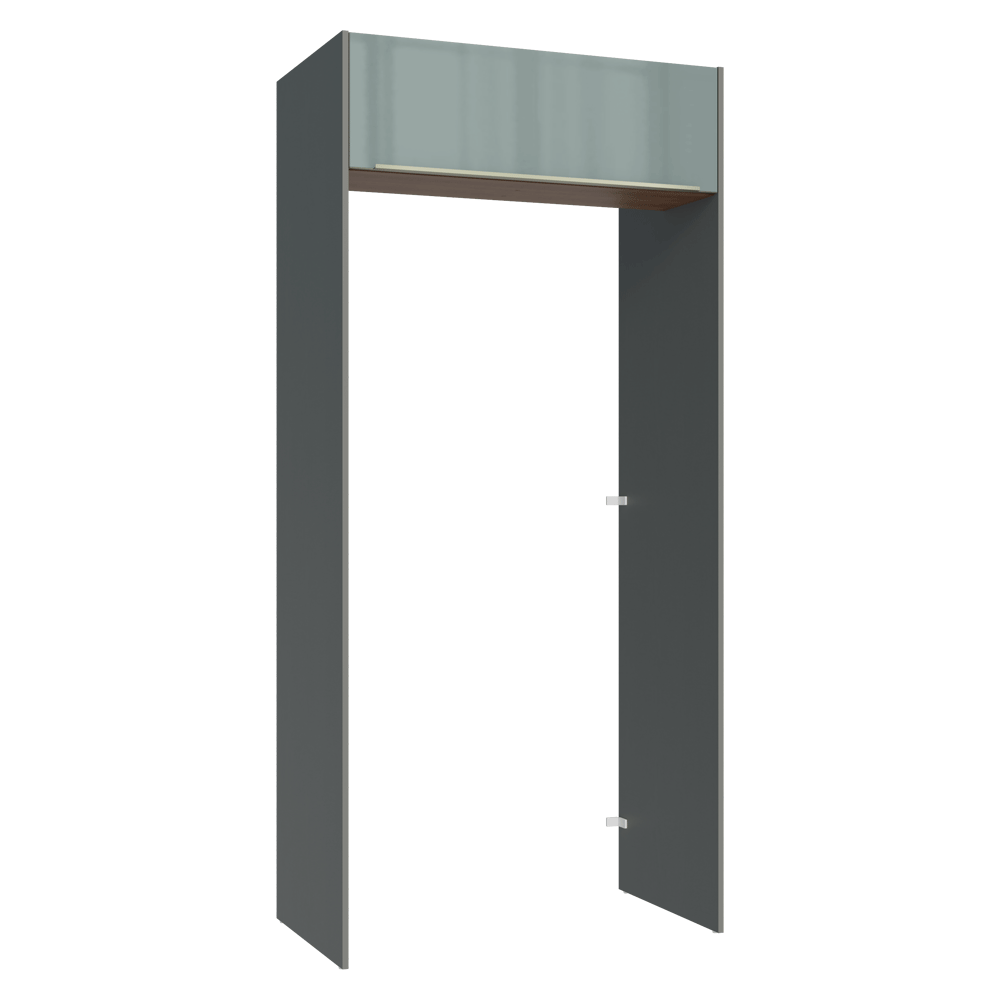 Mueble para empotrar Heladera 103 cm 1 Puerta Abatible  Gris/Marrón/Gris Lux Madesa