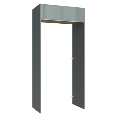 Mueble para empotrar Heladera 103 cm 1 Puerta Rebatible Gris/Marrón/Gris Lux Madesa