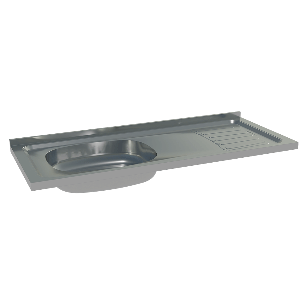 Bacha de Acero Inoxidable para Cocina 105 x 44 cm Gris Madesa