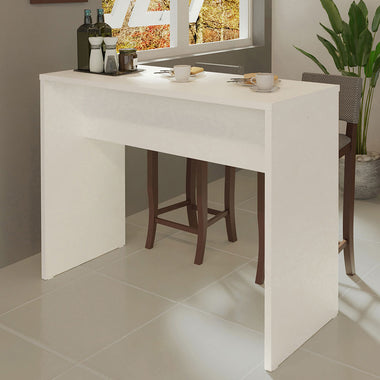 Isla de Cocina con Barra Desayunador 115 cm Blanco Madesa