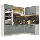 Combo completo de Cocina Esquinera 399cm Blanco/Gris Agata 01