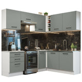 Combo completo de Cocina Esquinera 399cm Blanco/Gris Agata 02