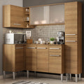 Combo completo de Cocina Esquinera 261 cm 9 Puertas 1 Cajón Marrón Emilly Madesa 02