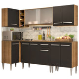 Combo completo de Cocina Esquinera Madesa Emilly 293cm Marrón/Negro 03