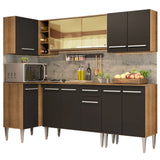 Combo completo de Cocina Esquinera Madesa Emilly 293cm Marrón/Negro 04
