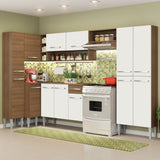 Combo completo de Cocina 385cm Marrón/Blanco Emilly Love Madesa 01