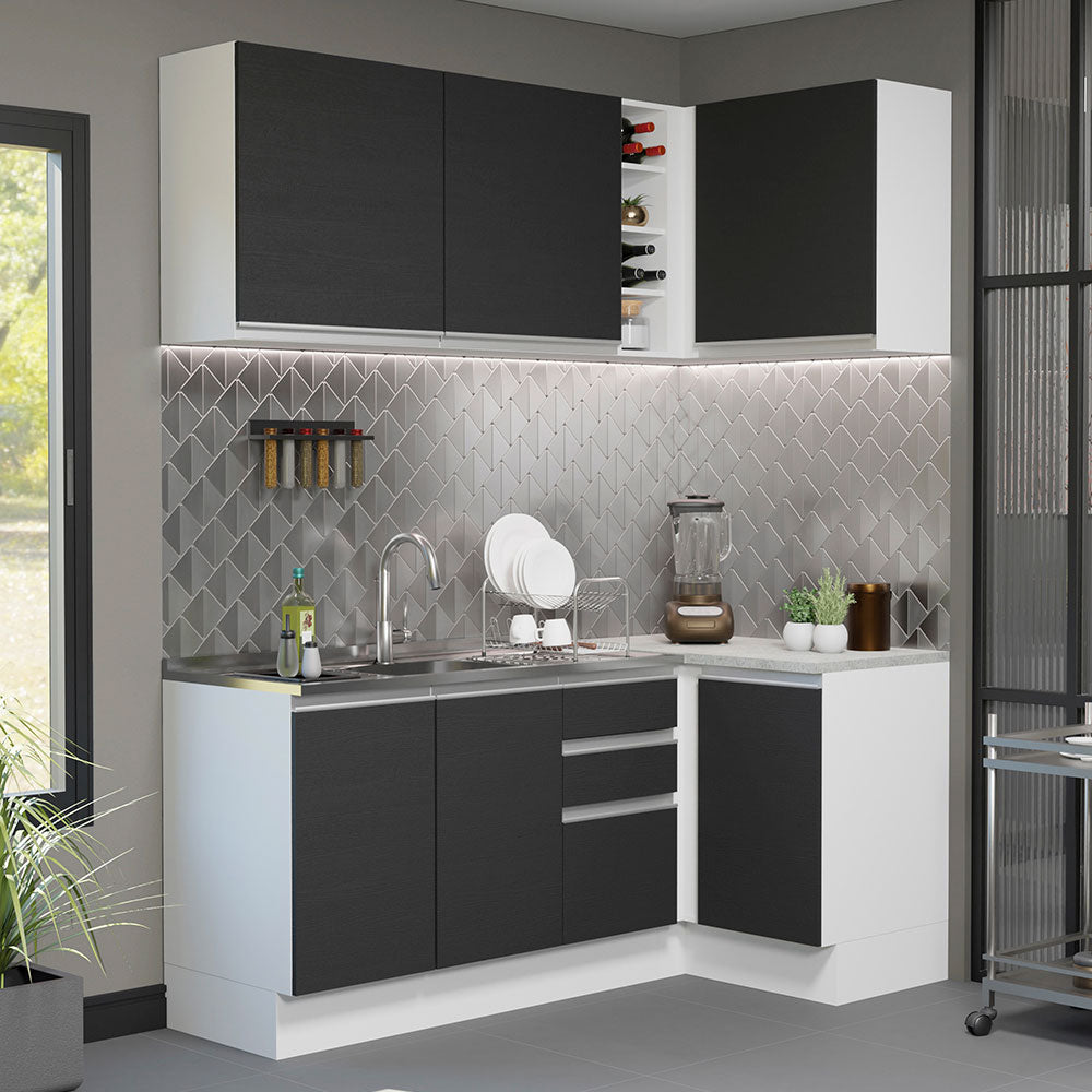 Combo completo de Cocina Esquinera Madesa Glamy 269cm BN 01
