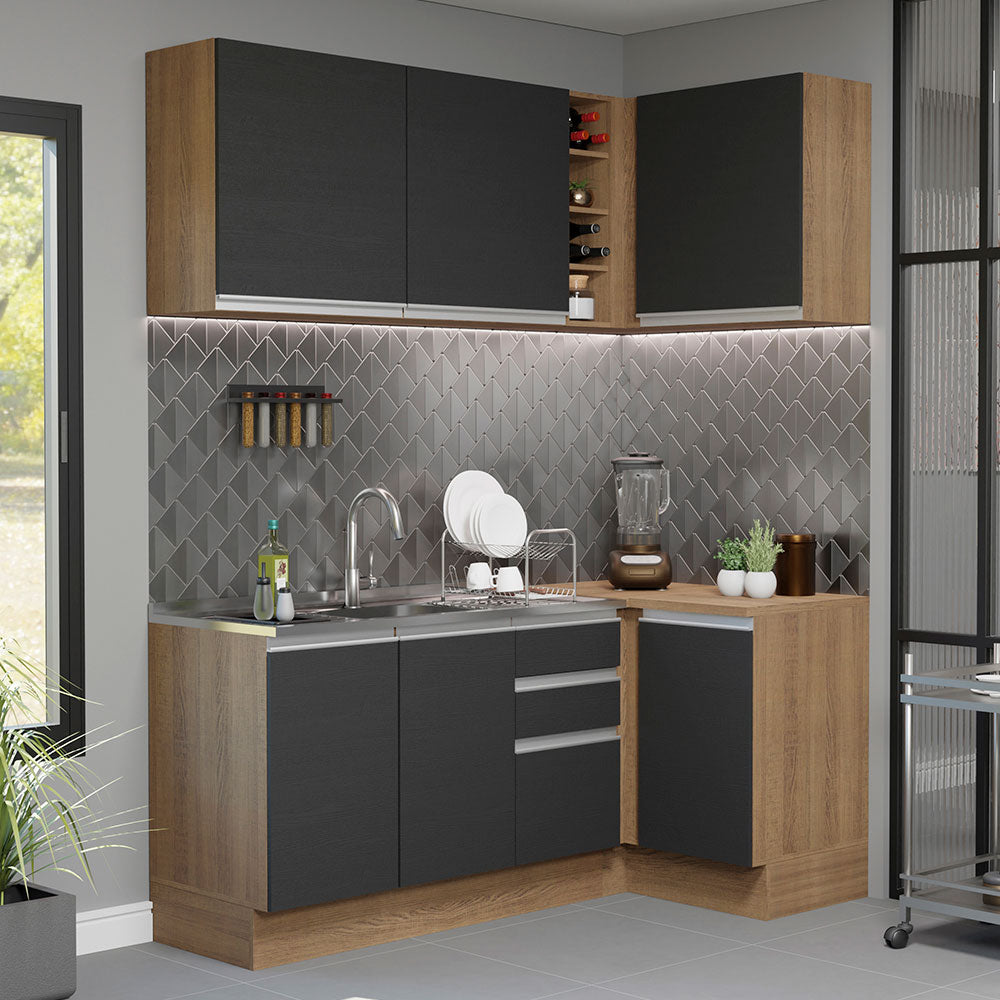 Combo completo de Cocina Esquinera Madesa Glamy 269cm MN 01