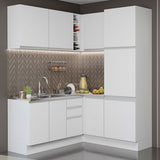 Combo completo de Cocina Esquinera Madesa Glamy 329cm 01 Blanco
