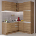 Combo completo de Cocina Esquinera 329 cm 9 Puertas 3 Cajones Sin Mesada Marrón Glamy Madesa