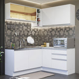 Combo completo de Cocina Esquinera 329cm Glamy Madesa 02 Blanco