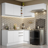 Combo completo de Cocina Esquinera 349cm Blanco Glamy Madesa