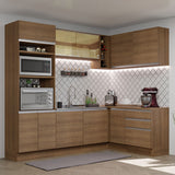 Combo completo de Cocina Esquinera 399cm Glamy Madesa 02 Marrón