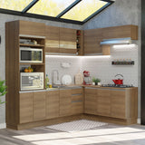 Combo completo de Cocina Esquinera 419cm Marrón Glamy Madesa 01