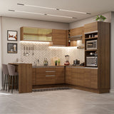 Combo completo de Cocina Esquinera 504cm Glamy Madesa 01 Marrón