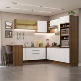 Combo completo de Cocina Esquinera 504cm Madesa Glamy Marrón/Blanco 01