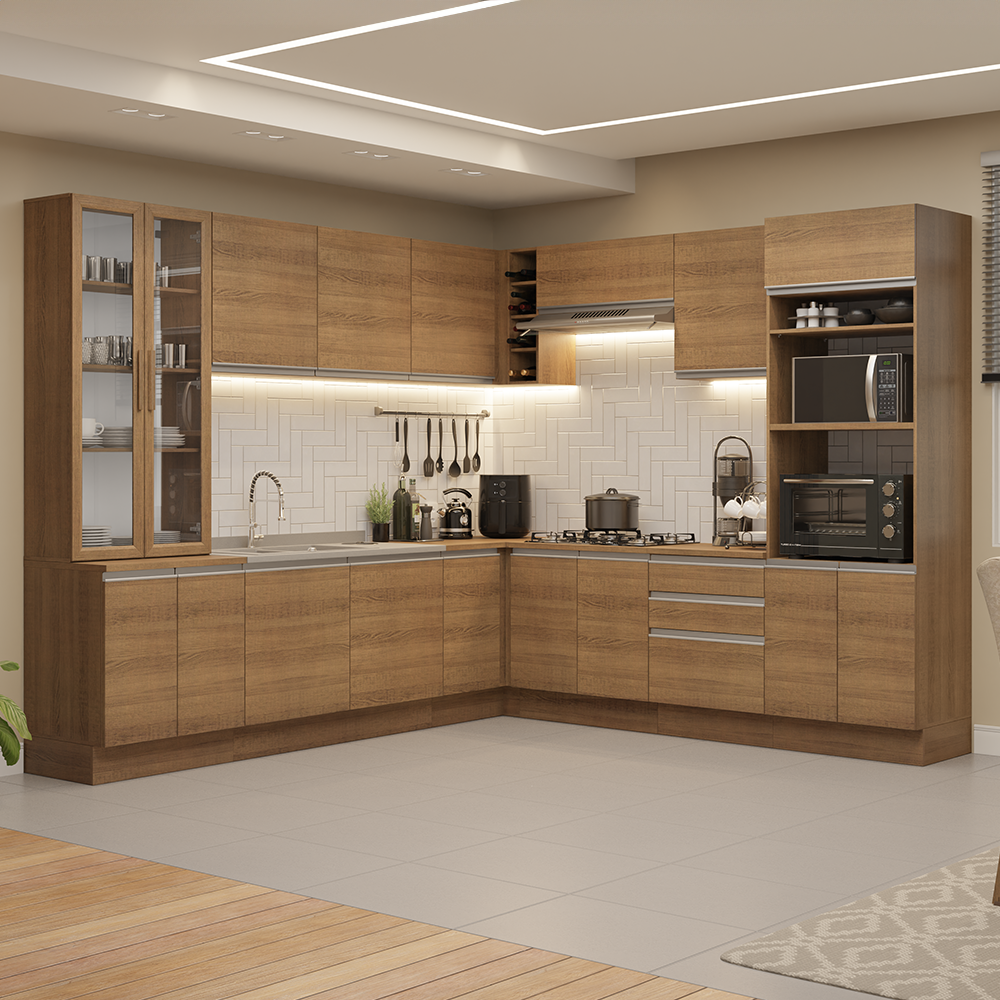 Combo completo de Cocina Esquinera Madesa Glamy 549cm MM 01