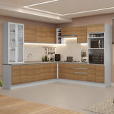 Combo completo de Cocina Esquinera con Cristalero 549 cm Madesa Glamy BM 01