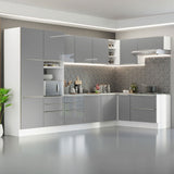 Combo completo de Cocina Esquinero 546cm Blanco/Gris Lux Madesa 05