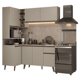 Combo completo de Cocina Esquinera 265 cm Crema Nice Madesa 05