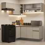 Combo completo de Cocina Esquinera 325 cm Crema Nice Madesa 01