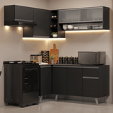 Combo Completo de Cocina Esquinera 325 cm Negro Nice Madesa 03