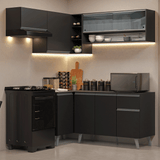 Combo Completo de Cocina Esquinera 325 cm Negro Nice Madesa 04