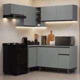 Combo completo de Cocina Esquinera 325cm Gris Nice Madesa 06