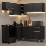Combo Completo de Cocina Esquinera 325 cm Negro Nice Madesa 06