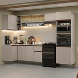 Combo completo de Cocina Esquinera 385 cm, Crema Nice Madesa 02