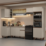 Combo completo de Cocina Esquinera 385cm Crema Nice Madesa 04