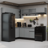 Combo completo de Cocina Esquinera Flotante 405cm Gris Nice Madesa 03