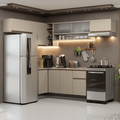 Combo completo de Cocina Esquinera 405 cm Crema Nice Madesa 03