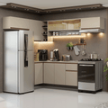 Combo completo de Cocina Esquinera 405 cm Crema Nice Madesa 04