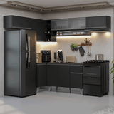Combo Completo de Cocina Esquinera 405 cm Negro Nice Madesa 05