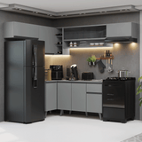 Combo completo de Cocina Esquinera 405cm Gris Nice Madesa 06