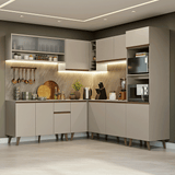 Combo completo de Cocina Esquinera 445 cm Crema Nice 02
