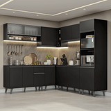 Combo Completo de Cocina Esquinera 445 cm Negro Nice Madesa 02