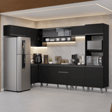 Combo Completo de Cocina Esquinera 465 cm Negro Nice Madesa 05