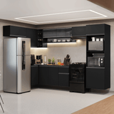 Combo Completo de Cocina Esquinera Flotante 465 cm Negro Nice Madesa 07