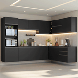 Combo completo de Cocina Esquinero 465 cm Flotante Negro Nice Madesa 10