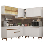 Combo completo de Cocina Esquinera 382 cm 10 Puertas 1 Cajón Blanco Reims Madesa