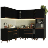 Combo completo de Cocina Esquinero 437cm Negro Reims Madesa 01