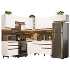 Combo completo de Cocina Esquinera 462 cm 9 Puertas 4 Cajones Blanco Reims Madesa