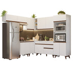 Combo completo de Cocina Esquinera 472 cm 13 Puertas 1 Cajón Blanco Reims Madesa