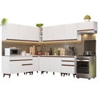 Combo completo de Cocina Esquinera 512 cm 12 Puertas 4 Cajones Blanco Reims Madesa