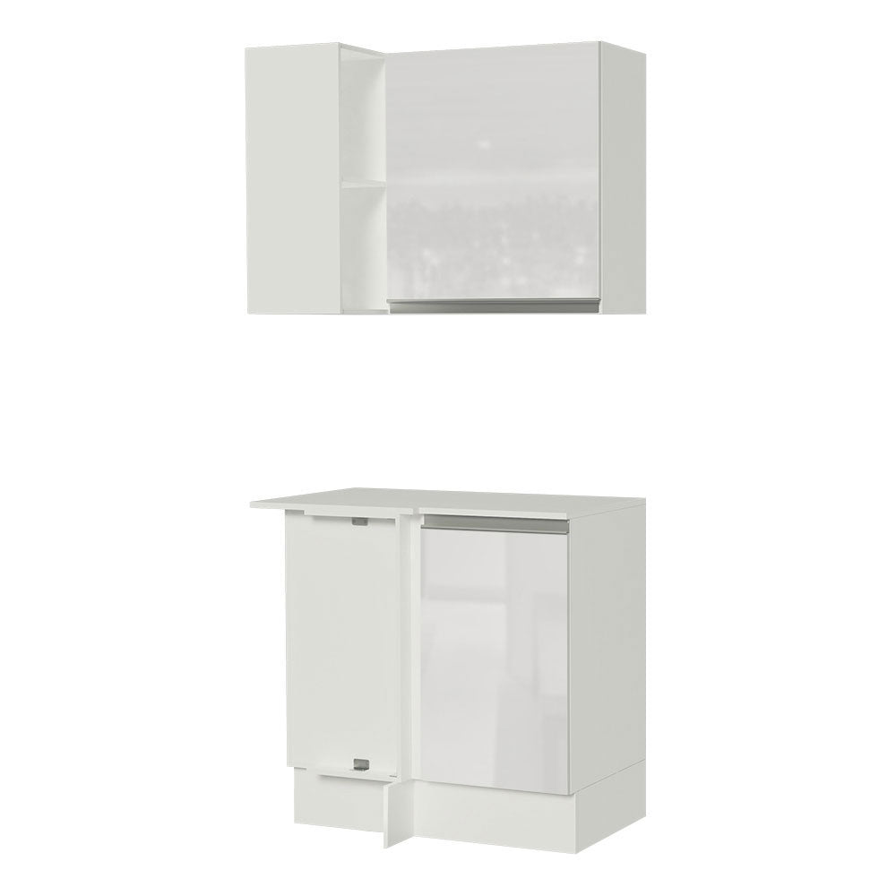 Combo de rincón Madesa Smart 100% MDF 2 Puertas y Nicho Puertas Blanco Brillante