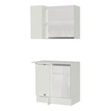 Combo de rincón Madesa Smart 100% MDF 2 Puertas y Nicho Puertas Blanco Brillante
