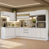 Combo Completo de Cocina Esquinera 100% MDF 447 cm Frentes Blanco Smart Madesa 02