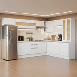 Combo completo de Cocina Esquinero 507 cm Blanco Smart 100% MDF Madesa 01